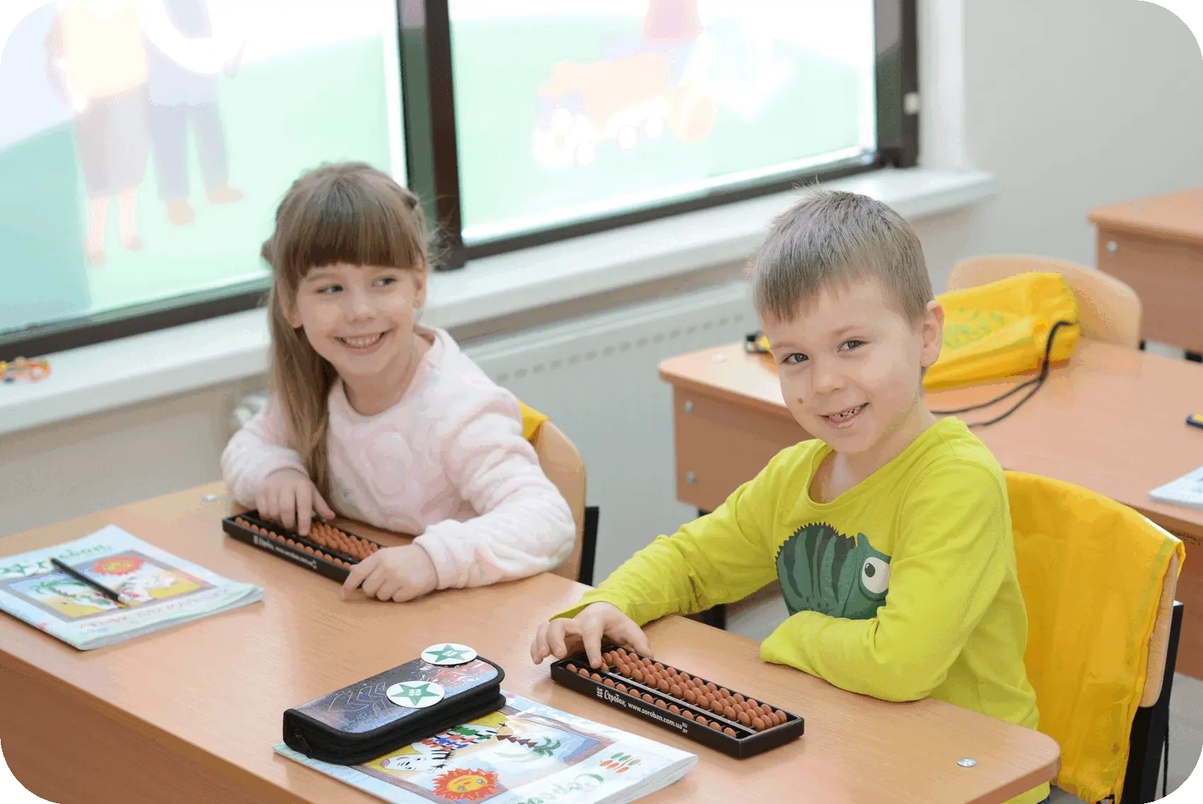 Copii ghidați la calculul pe abac